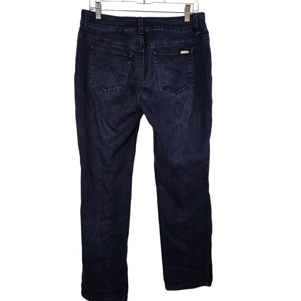 Chico's So Slimming Dark Wash Ankle Length Jeans Straight Leg Stretchy Size 1=8 - Picture 4 of 15